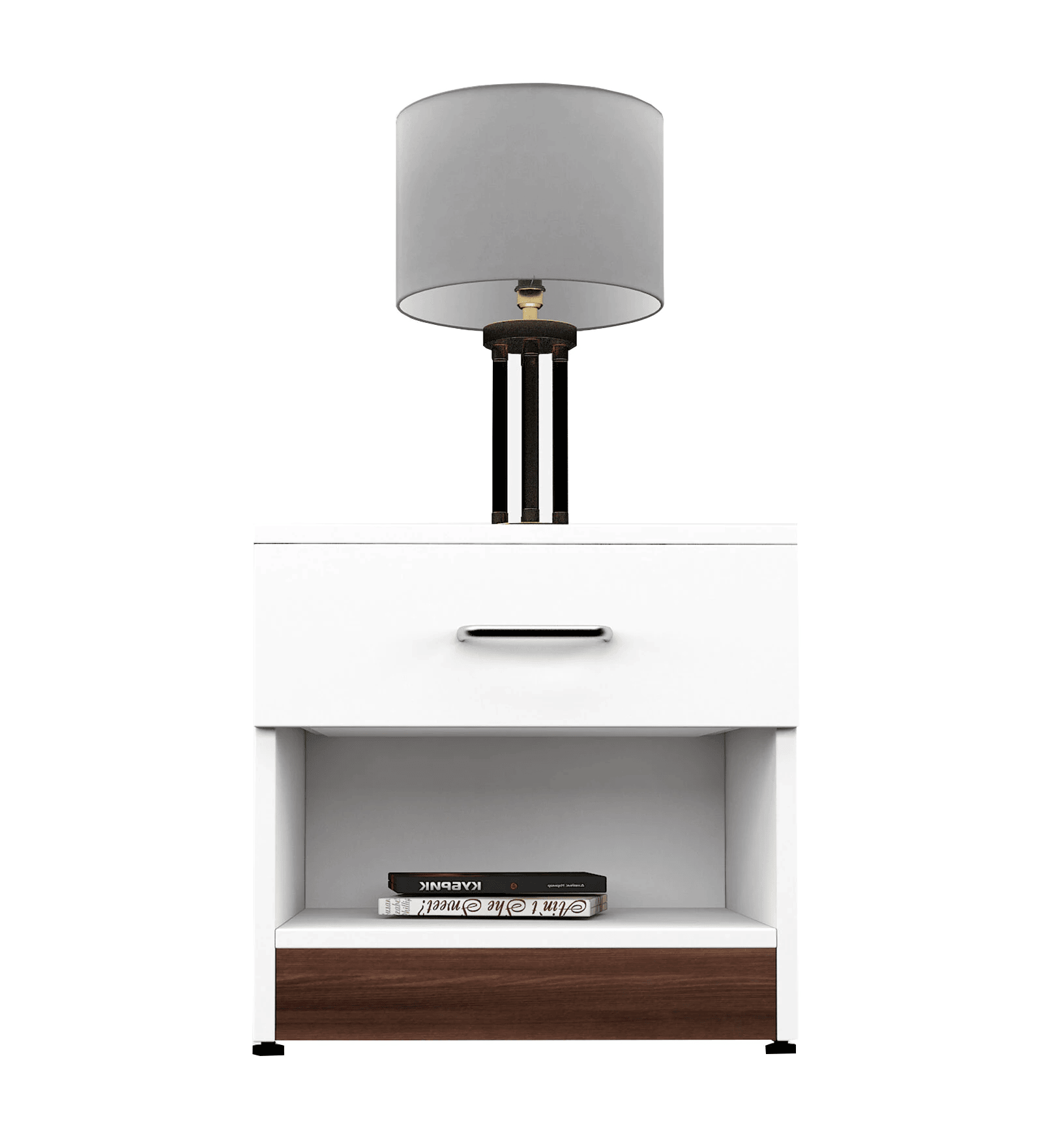 Royal Décor Exclusive  Design M01 White Bed Side Table With Drawer. 