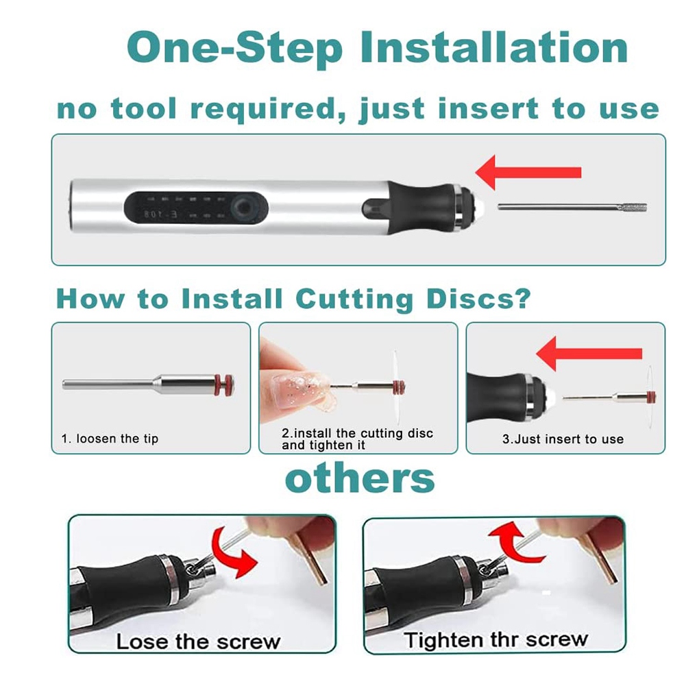 Engraving Pen, Electric Engraving Tool Kit USB Rechargeable Engraver Etching Pen Micro-Cordless Carve Tool for DIY Art. 