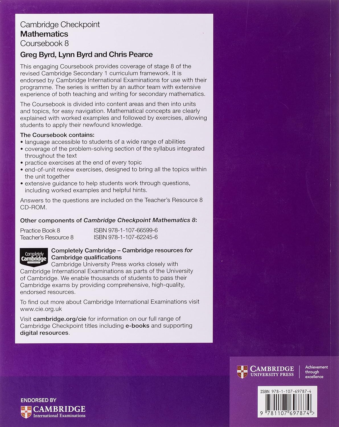 Cambridge Checkpoint Mathematics Coursebook 8. 