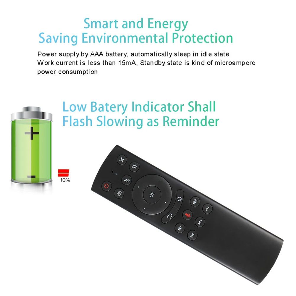 G20S Air Mouse Wireless Remote Keyboard Voice Inputting Air Fly Mouse Remote Control With USB Receiver Compatible For Android TV Box Tablet PC. 