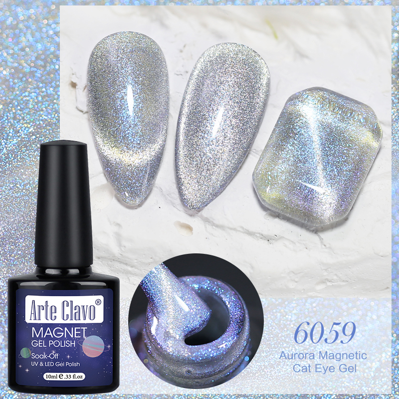 Arte Clavo New Auroras Cat Eye Magnetic Gel Unicorn Shining Transparent Gel Polish Varnishes Holographics Effect Hybrid Nail Art