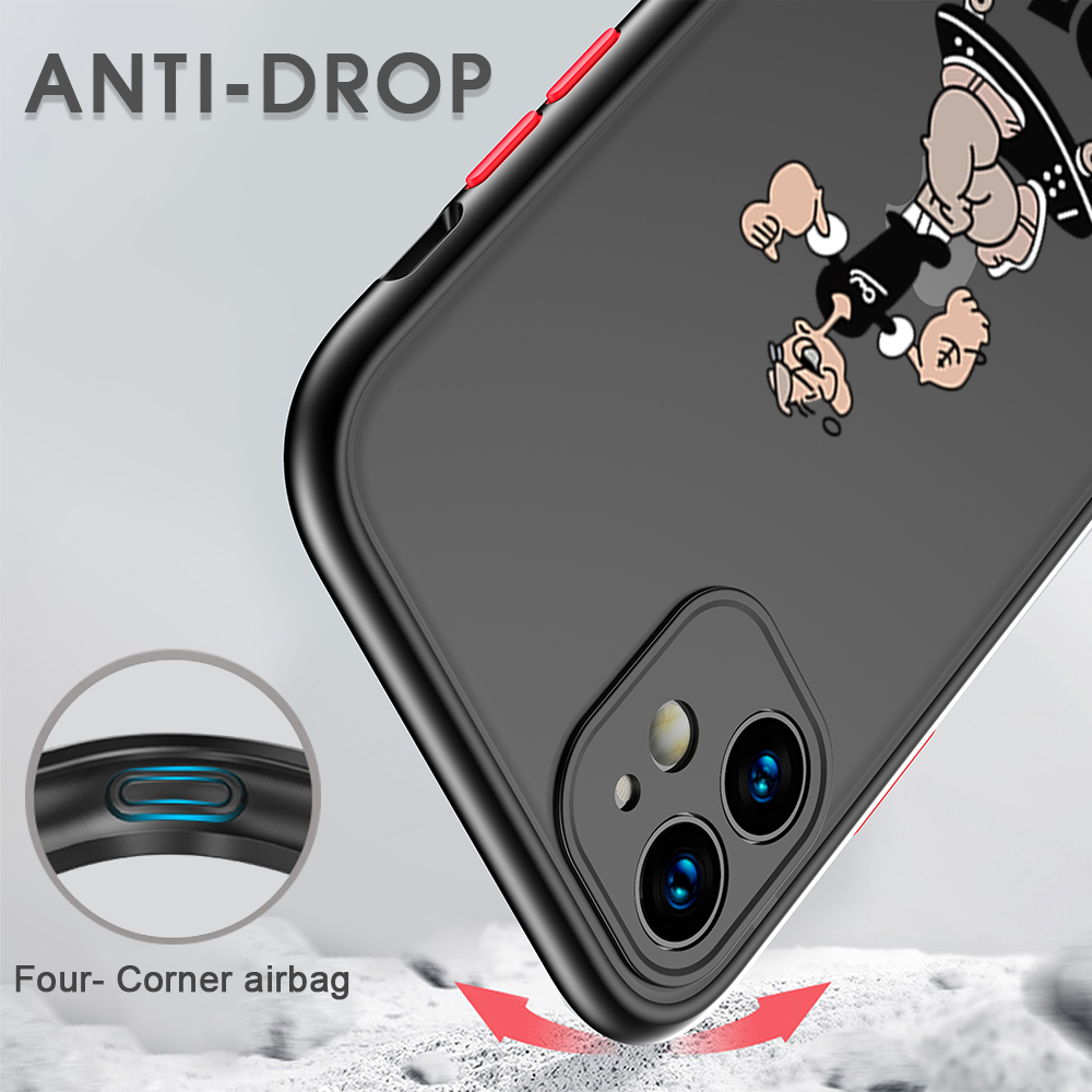 UCUC for OnePlus 5T Back Cover Popeye Frosted Transparent Hard Phone Case Thin Shockproof Full Cover Camera Protect Case. 