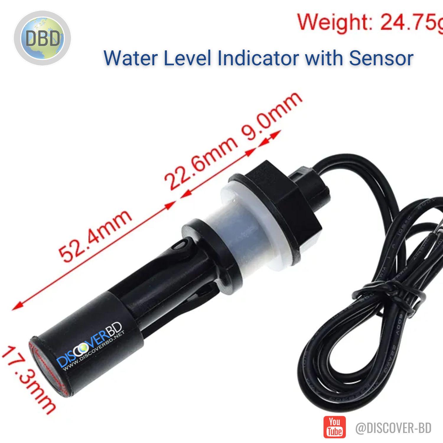 Automatic Water Level Indicator with 2 Pcs Water Level Sensor. 