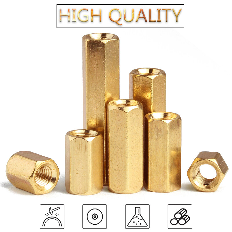 M3 M4 Brass Hex Standoff Spacer Column Screw Copper Flat Head Spacing Screws Fasteners Nuts Length 4mm-70mm Millimeters. 
