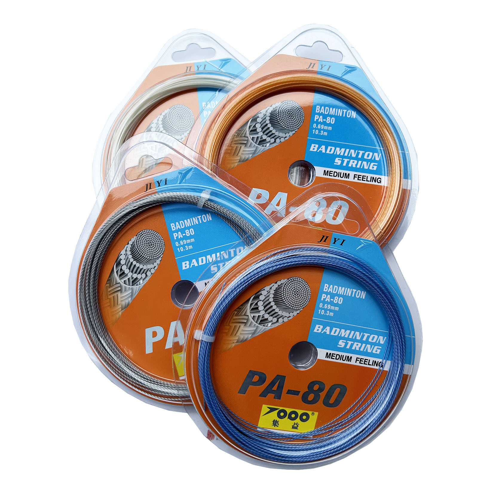 Jiyi PA-80 badminton string 0.69mm high elastic durable badminton racket string with a high pound of 30LBS. 