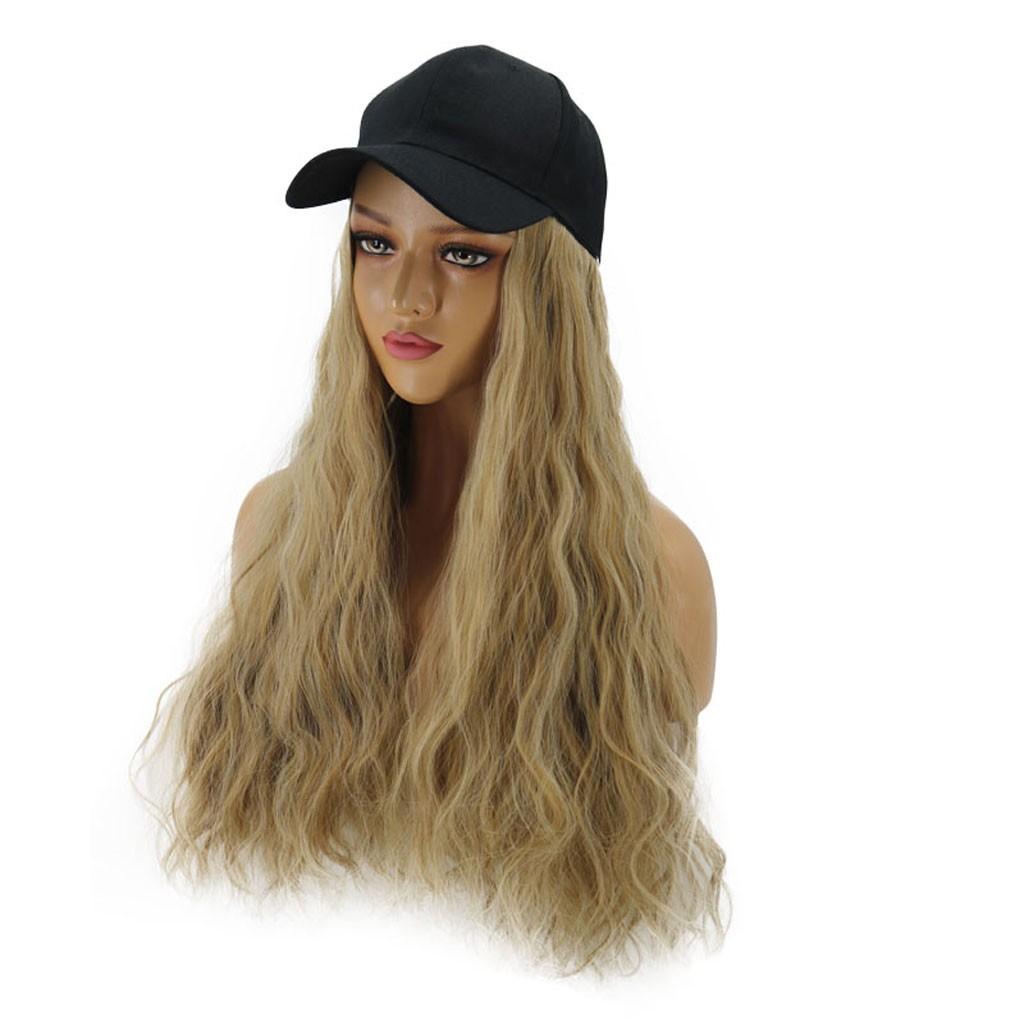 Women Wig Long Curls Cap Long Hair Baseball Cap Ball Caps Casual