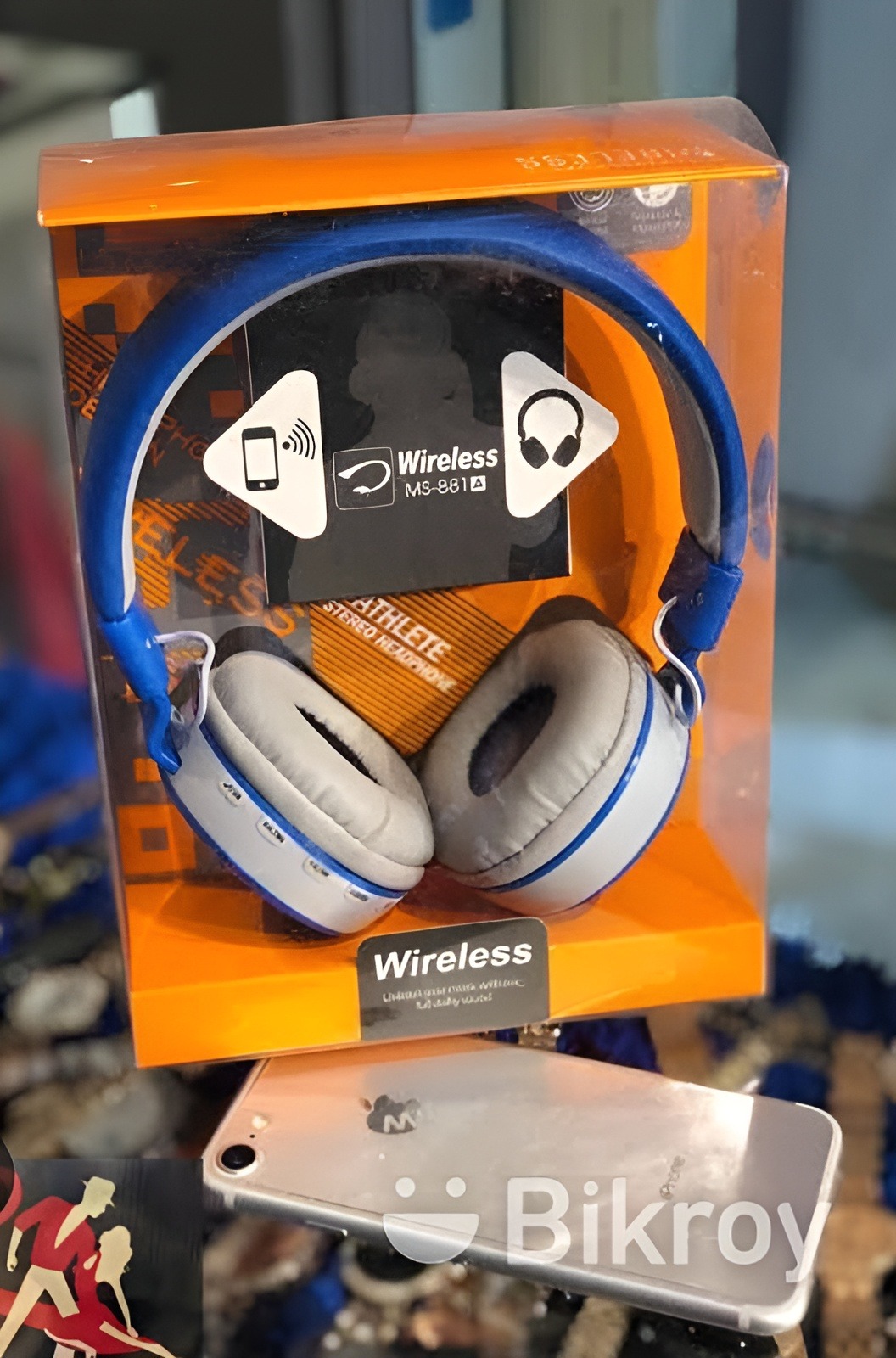 MS- 881C Bluetooth headphone High-Performance Bluetooth Stereo Folding Heads With FM and micro SD FOR LAPTOP, PC, MOBILE ,Tab. 
