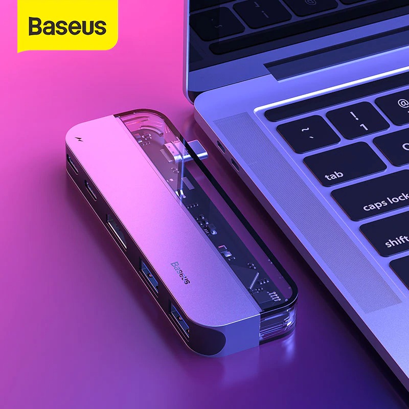 Baseus USB C HUB 5 port to Multi HDMI-compatible USB 3.0 USB HUB for MacBook. 
