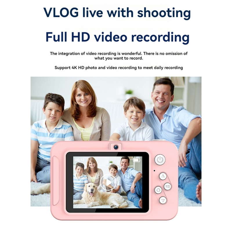 4K Digital Camera High-Definition Photography CCD Travel Selfie Entry-Level Small Students Campus Selfie Camera Silvery. 