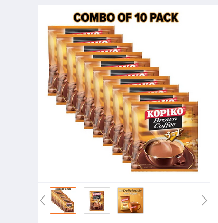 KOPIKO 3 in 1 Brown Coffee 20gm - Combo of 10 Pack