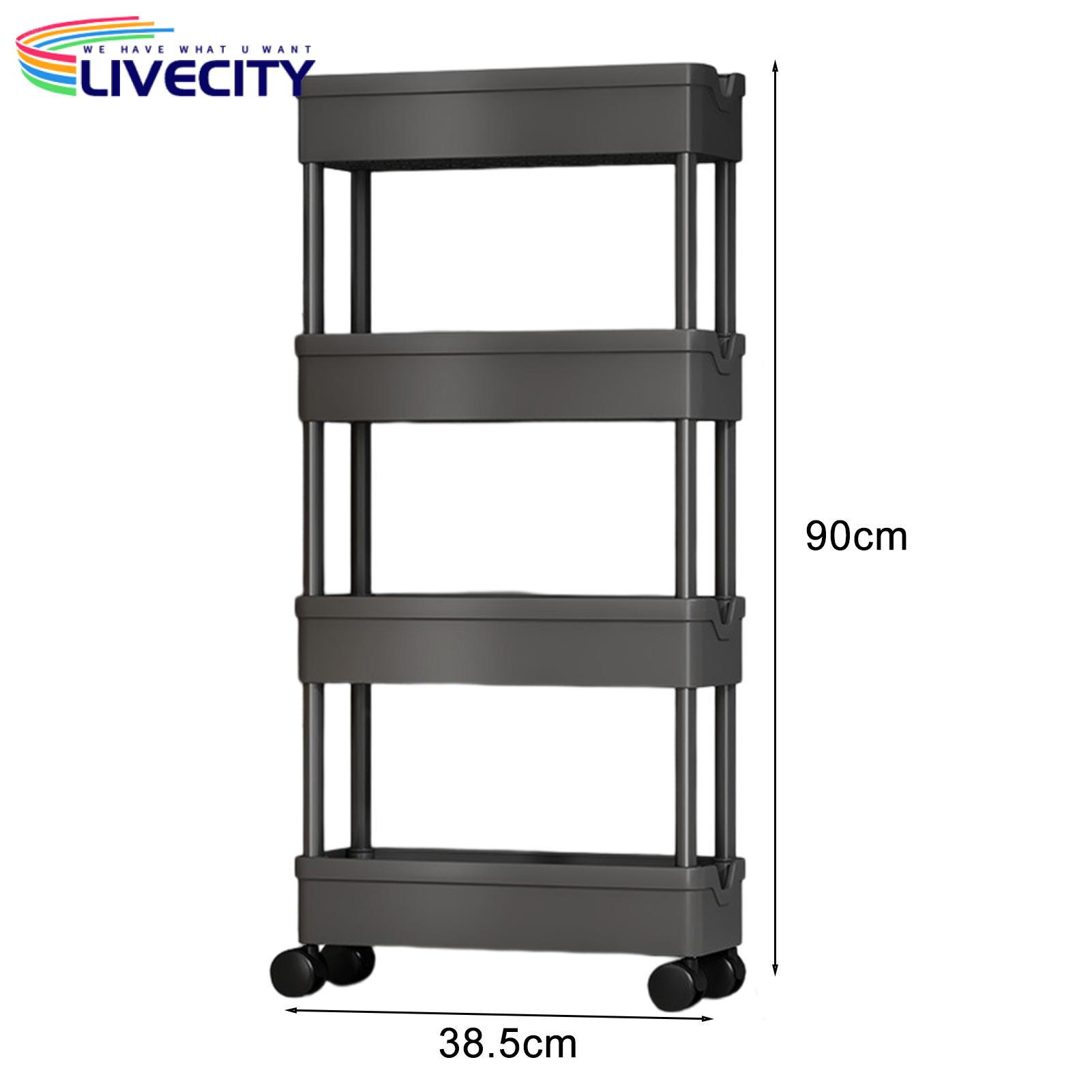 Four-tier Rolling Cart Versatile 4-tier Rolling Cart with 360-degree Wheels Space-saving Storage Shelf for Southeast Asian Buyers Book Storage Cart. 