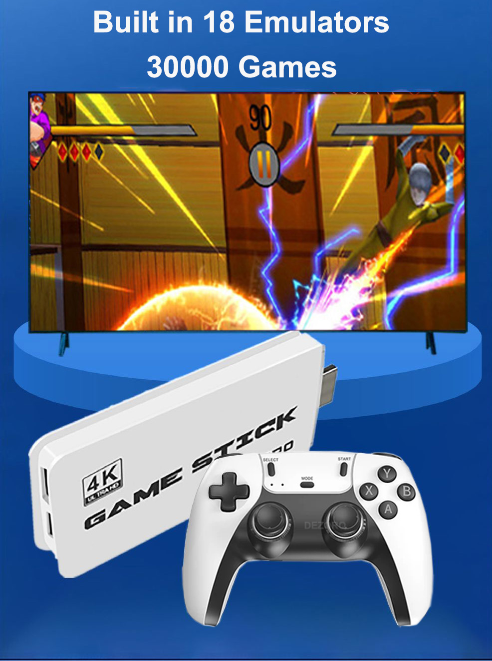 M15 Game Stick 4K Video Juegos TV Game Console Wireless Gamepads Video Game 128G 40000 Retro Game HD Output Two-player for PS1. 
