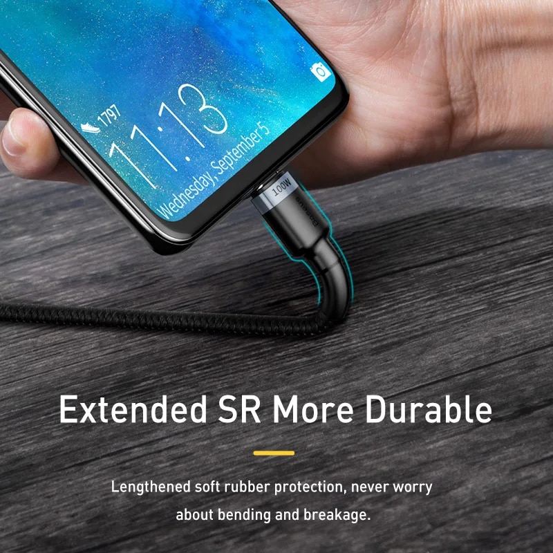 Baseus USB C to USB Type C Cable for Xiaomi Redmi Note 8 Pro Quick Charge 4.0 PD 100W Fast Charging for MacBook Pro Charge Cable. 