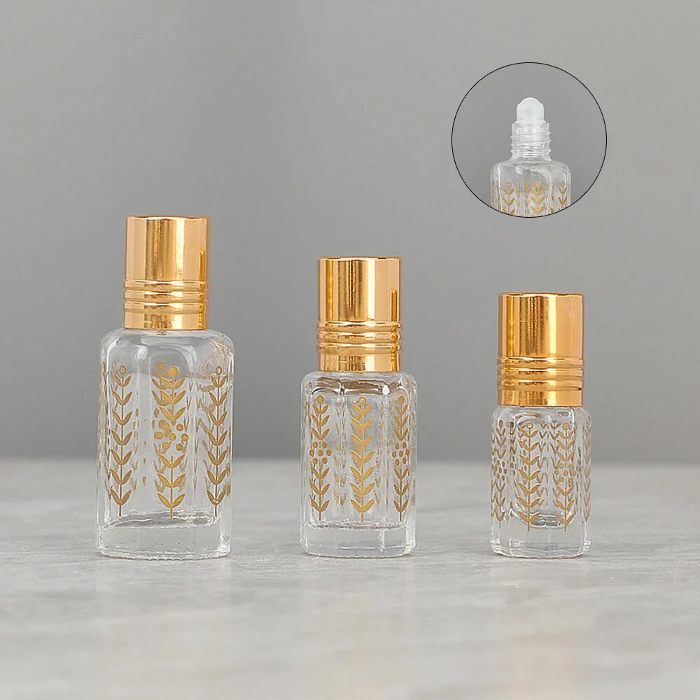 3ml 6ml Glass Roll on Bottle Mini Essential Oil Container Portable Sample Lip Oil Roller Bottle Empty Refillable Perfume Bottles