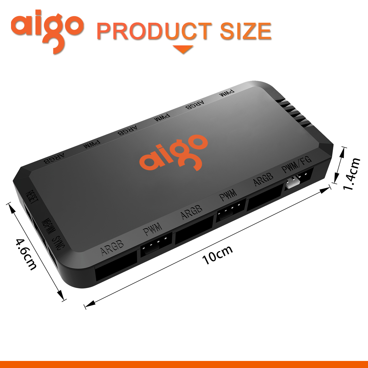 Aigo APC1 4Pin PWM 6 ARGB Ports 3Pin 5v Speed Controller Universal Computer Regulator PC Case Cooling Fan Hub remote control. 