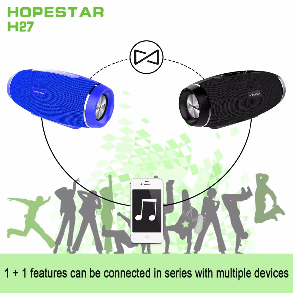 HOPESTAR H27 Rugby Wireless bluetooth speaker stereo soundbar waterproof outdoors Subwoofer Mp3 player tf usb fm mobile charge. 