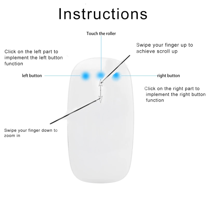CHYI Magic Wireless Arc Touch Ultra Thin Computer Mouse Ergonomic Usb Optical PC 2 Mause 3d Slim Mice For Apple Macbook Laptop. 