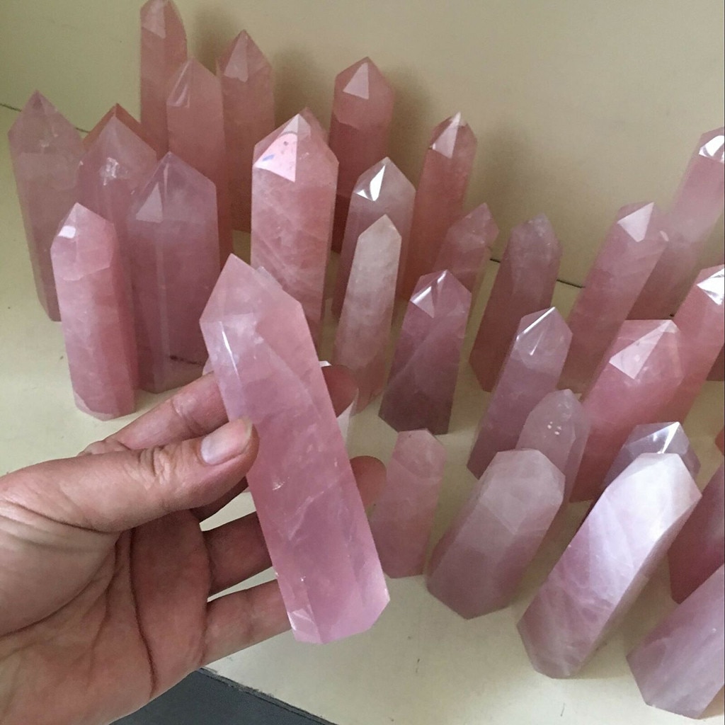 【Hannah Martin Store】Natural Crystal Clear Transparency Quartz Point Healing Stone Prisms 40-50mm Obelisk Wand Home Decor 1PC
