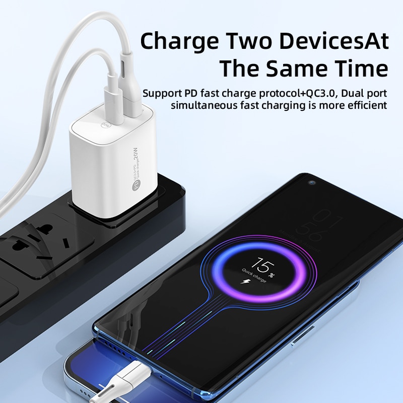 USB C Charger 20W Fast Charging Phone Charger Type C PD Wall Charger For iPhone 14 Samsung Xiaomi Quick Charge 3.0 Power Adapter. 