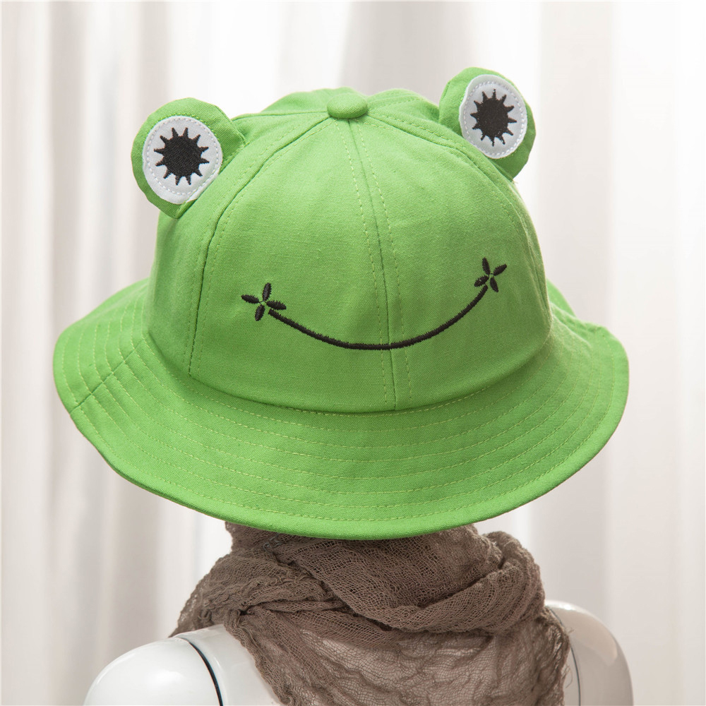 Fashion Frog Bucket Hat For Women Summer Autumn Plain Women Panama