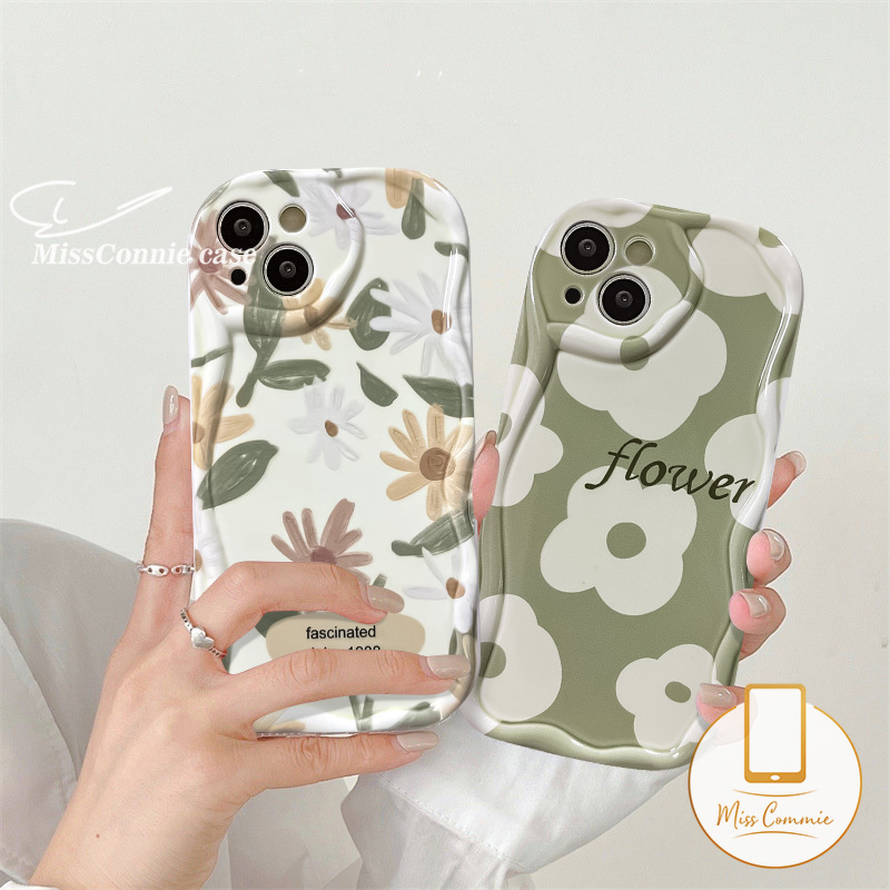 MissConnie 3D Wavy Curved Edge Glossy Rose Floral Phone Case Compatible for IPhone 11 14 13 12 Pro Max X XR 7 6 6s 8 Plus XS Max 7Plus SE 2020 Soft Tpu Fresh Flowers Cover. 