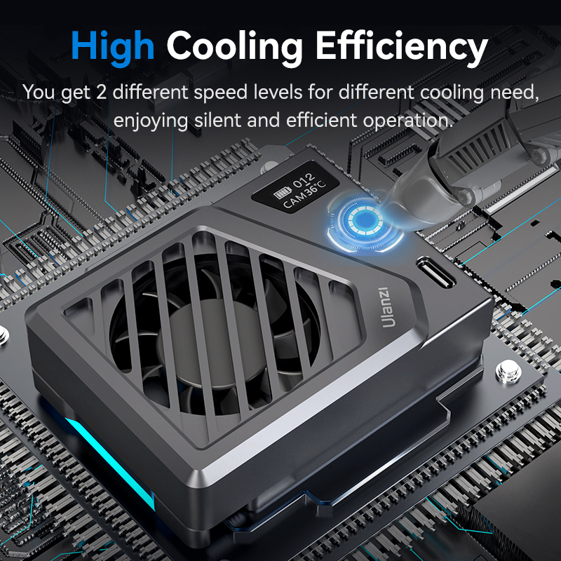 Ulanzi CA25 Camera Cooling System New Version Heat Sink Cooling Fan for Sony Canon FUJIFILM Nikon ZV-E1 FX30 A7M4 R8 R7 R6 XT4. 