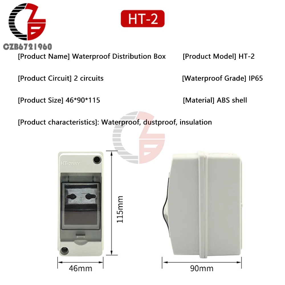 2/5/8/12/15/18/24 Ways Outdoor Waterproof Electrical Distribution Box Circuit Breaker MCB Power Plastic Junction Wire Box IP65. 