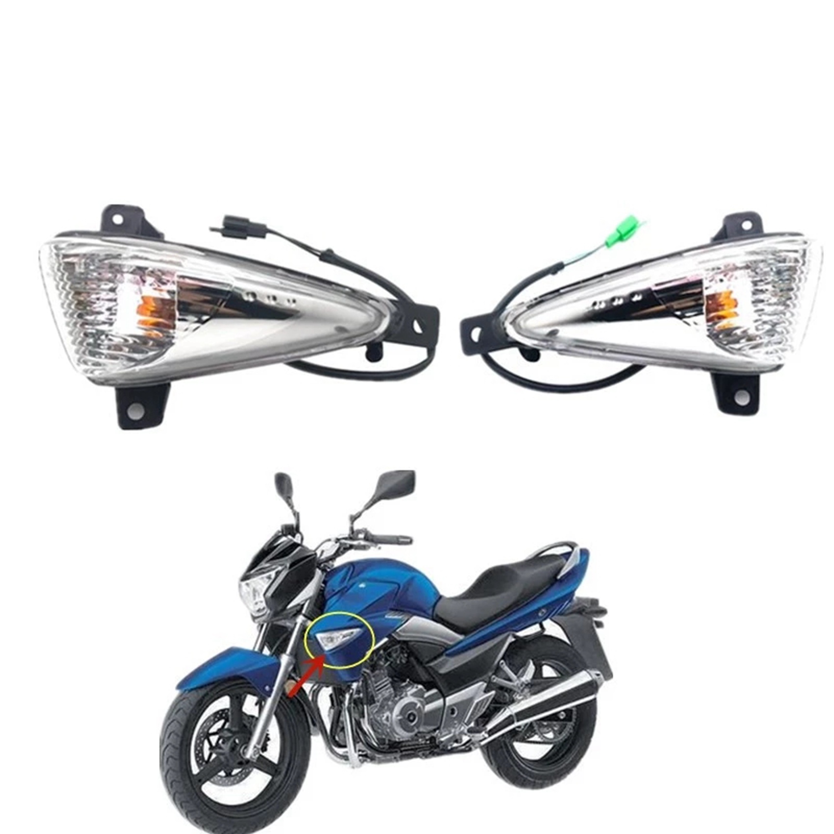 Motorcycle Front Fender Light Side Turn Signal Indicator Lamp for Suzuki GW250 Inazuma Haojue. 