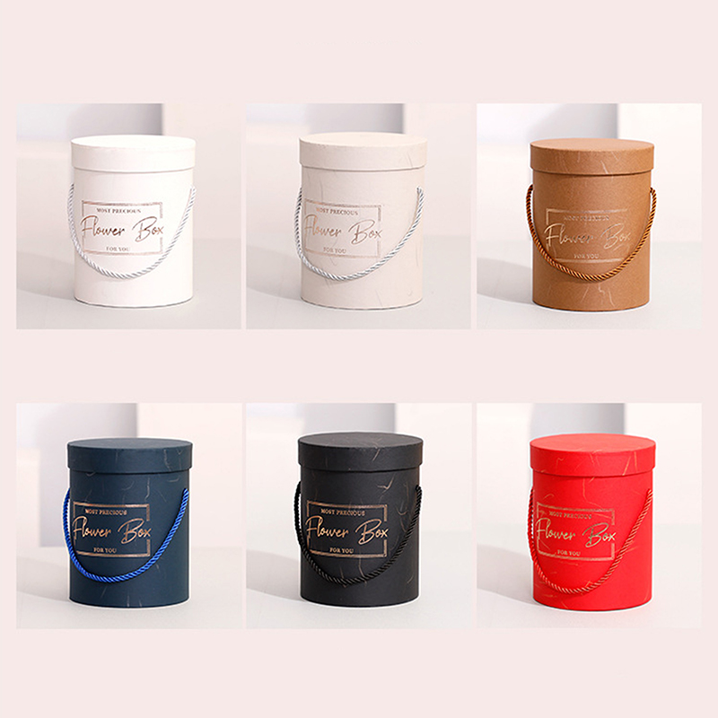 1pcs Round Flower Paper Boxes Lid Hug Bucket Packaging Box Gift Storage Boxes. 