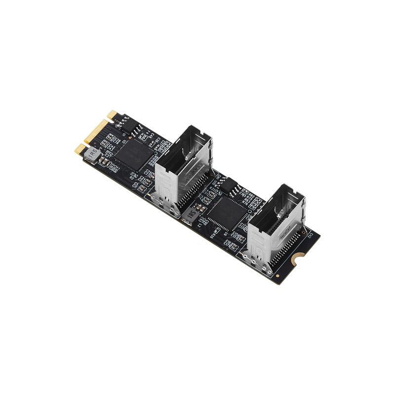 NEW M.2 to SATA Card PCI Express 3.0 M2 to SATA Multiplier Adapter 8 Port SATA 3 6Gbps Controllers B+M Key with 2 Mini SAS Cable. 