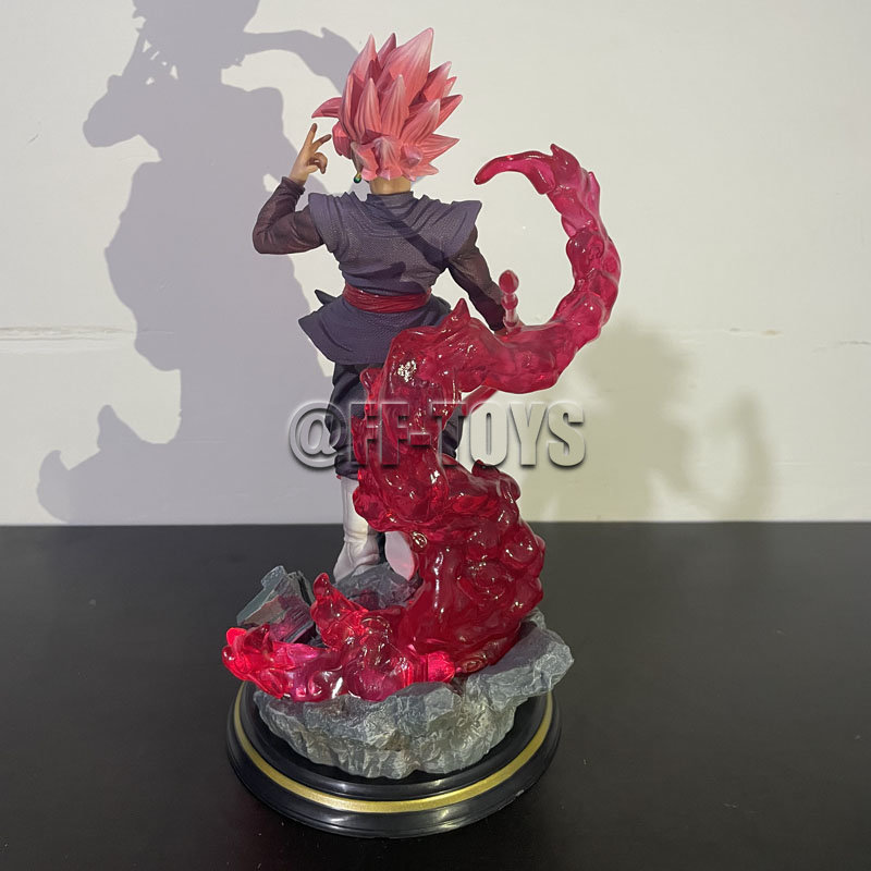 28CM Dragon Ball Z Zamasu Figure Black Goku PVC Action Figures GK Statue with Light Base Collection Model Toys for Children Gift. 
