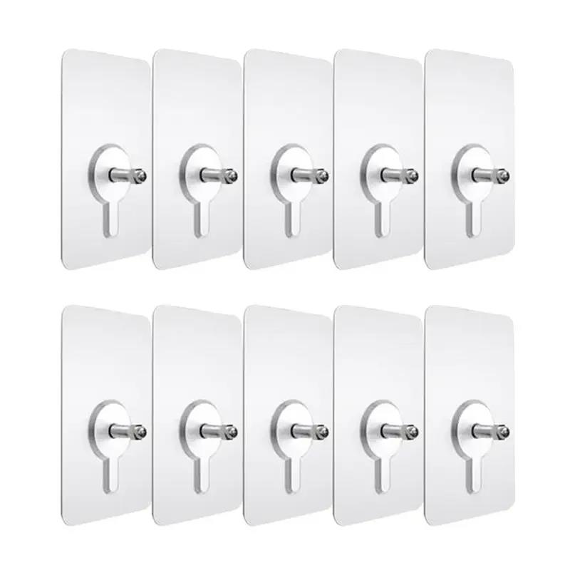 10pcs Picture Hanging Kit Punch-Free Non-Marking Screw Stickers Wall Hook Invisible Traceless Hardwall Drywall