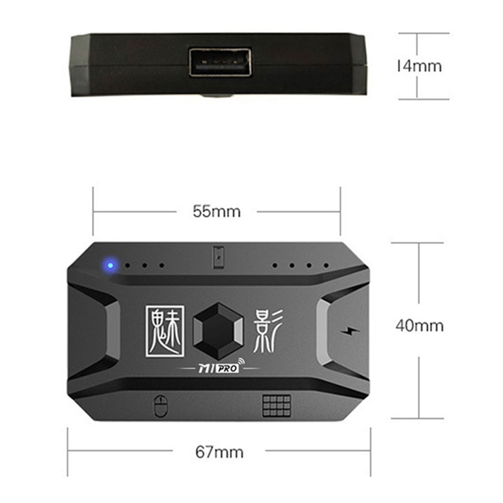 M1 Pro Keyboard Mouse Converter Portable Mobile Game Keyboard and Mouse Adapter BT5.0 Support for Tablet/Laptop/Mobile. 
