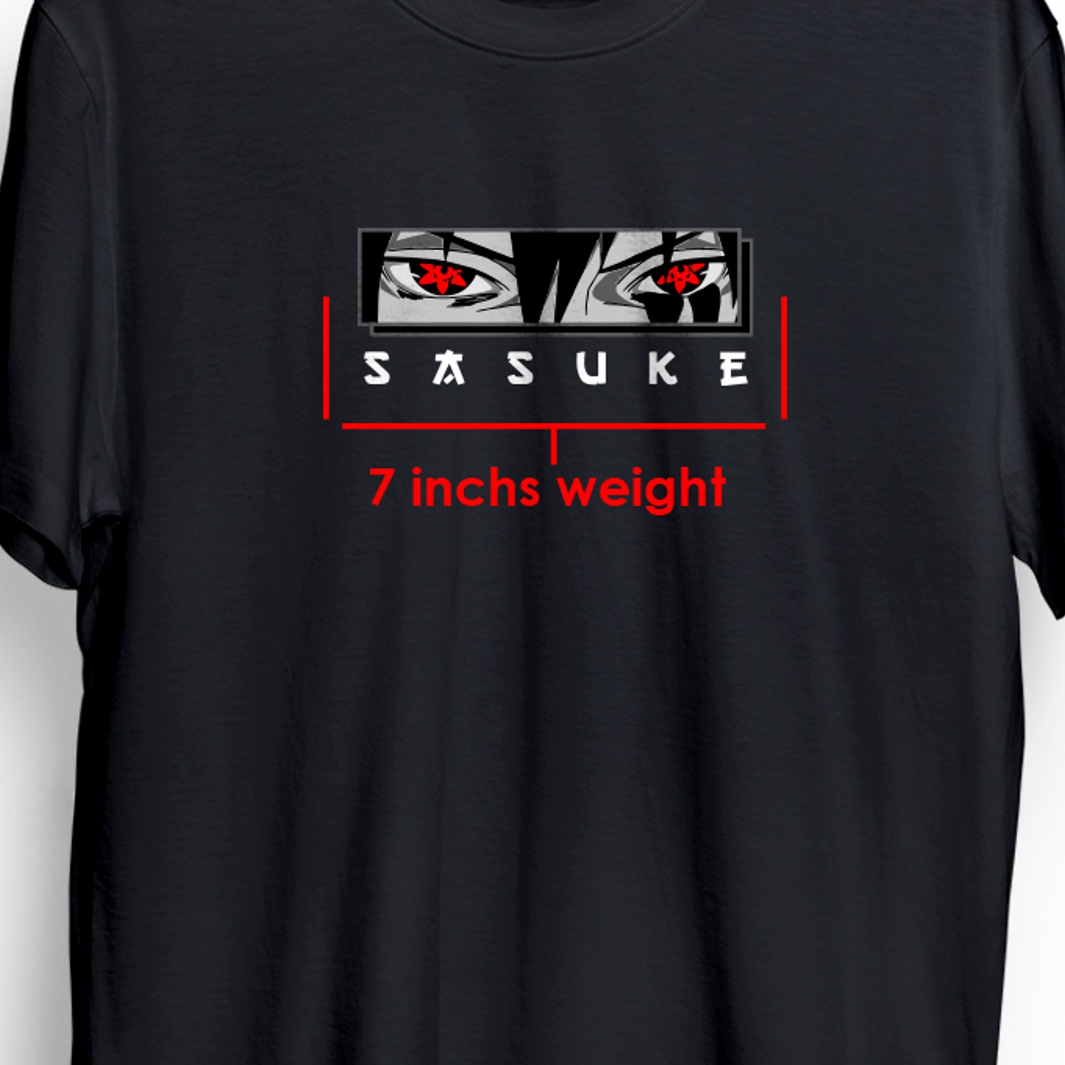 Cotton Half-Sleeve T-shirt, Anime T-shirt, Naruto, Sasuke Uchiha Logo on Middle,. 