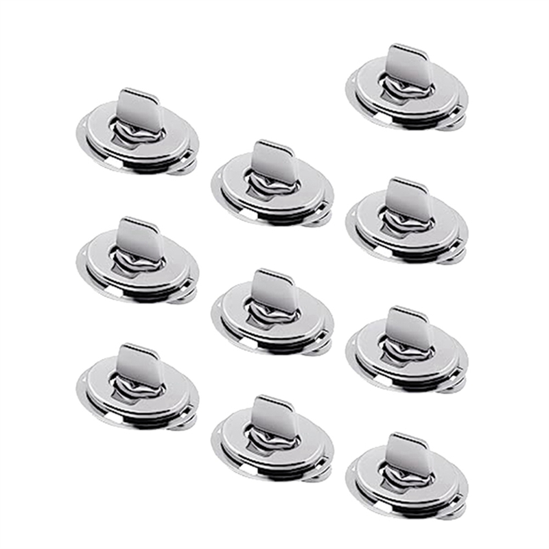 10 Piece Twist Lock Common Sense Fastener Metal Turn Buttons for Boats, Sailboats, RVs, Dinghies and Caravans