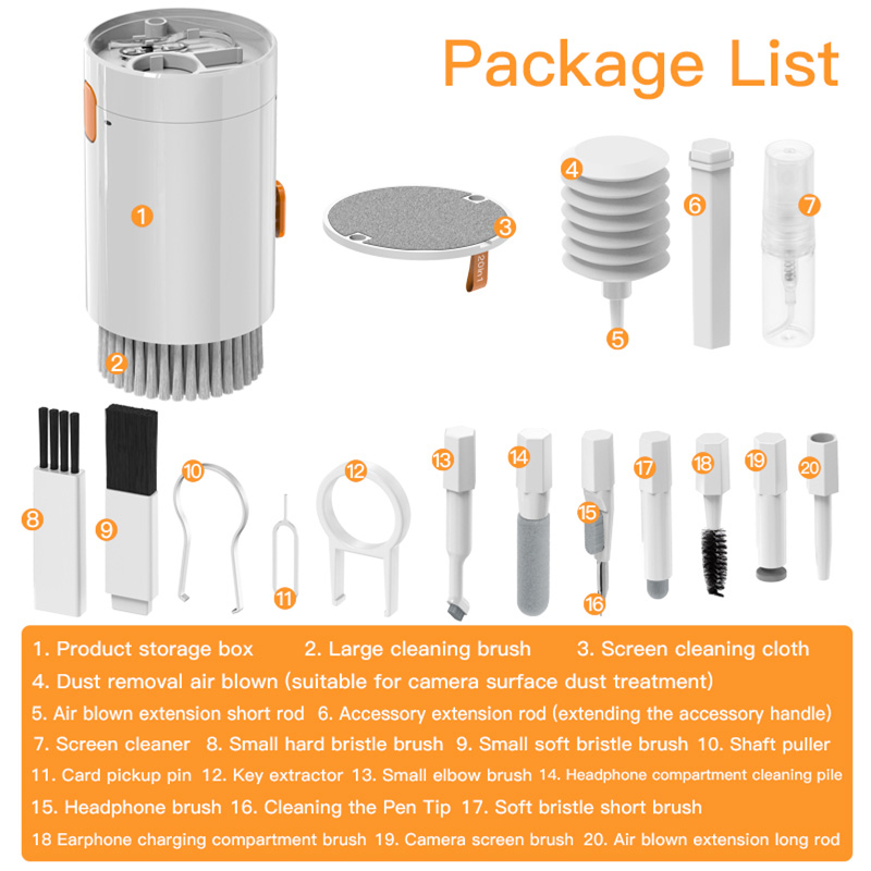 BlueWow Q20 New Upgrade - 20-in-1 Multi-Function Cleaning Set Keyboard Cleaning Mobile Phone Multi-Function Accessories Powerful Cleaning. 