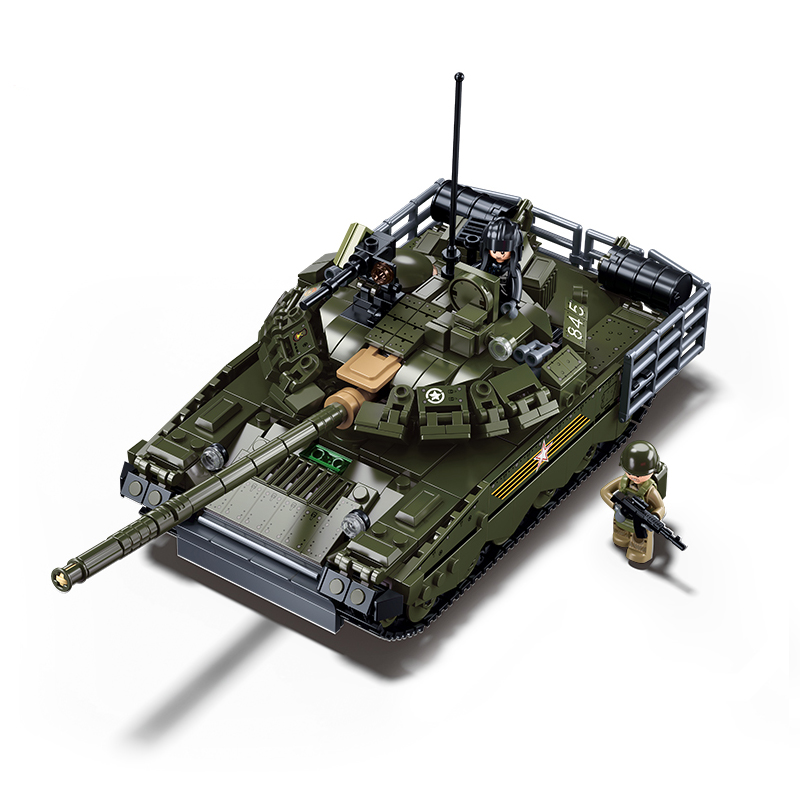 Sluban T-80 Main Battle Tank Building Block WW2 Soviet Army Vehicle s Model Bricks Military Enthusiasts Gift Sets Kids Toy KankongAgu. 