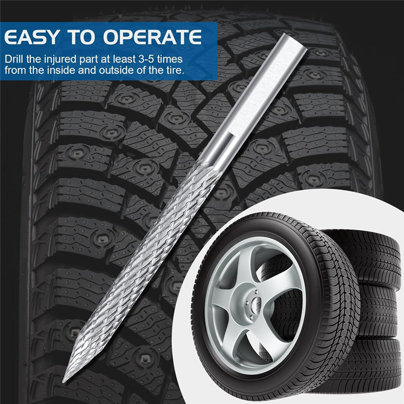 2Pack Tire Bit Multi Sizes Tire Repair Carbide Burr Drill Bit Tire Patches Plug Cutters Wire Cutter Reamer Drill 6mm 8mm Easy Install Easy to Use. 