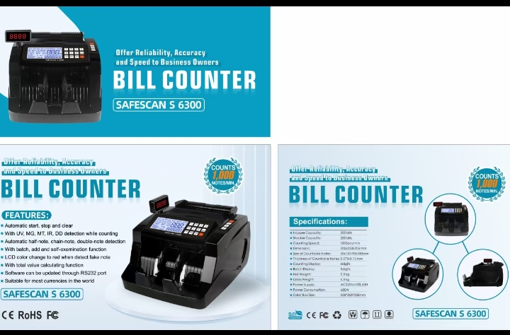 Safescan s6300 money counter machine. 