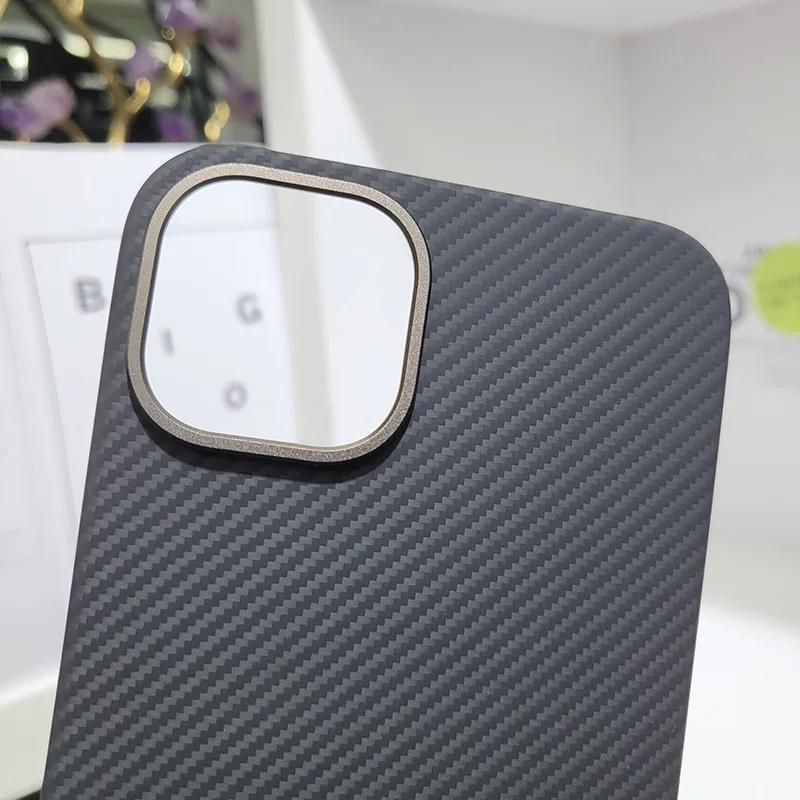 Dropshipping Real Aramid Fiber Carbon Magnetic For iPhone 15 Pro Max iPhone15/15Pro Plus Ultra-Thin Drop-Resistant CASE Cover. 