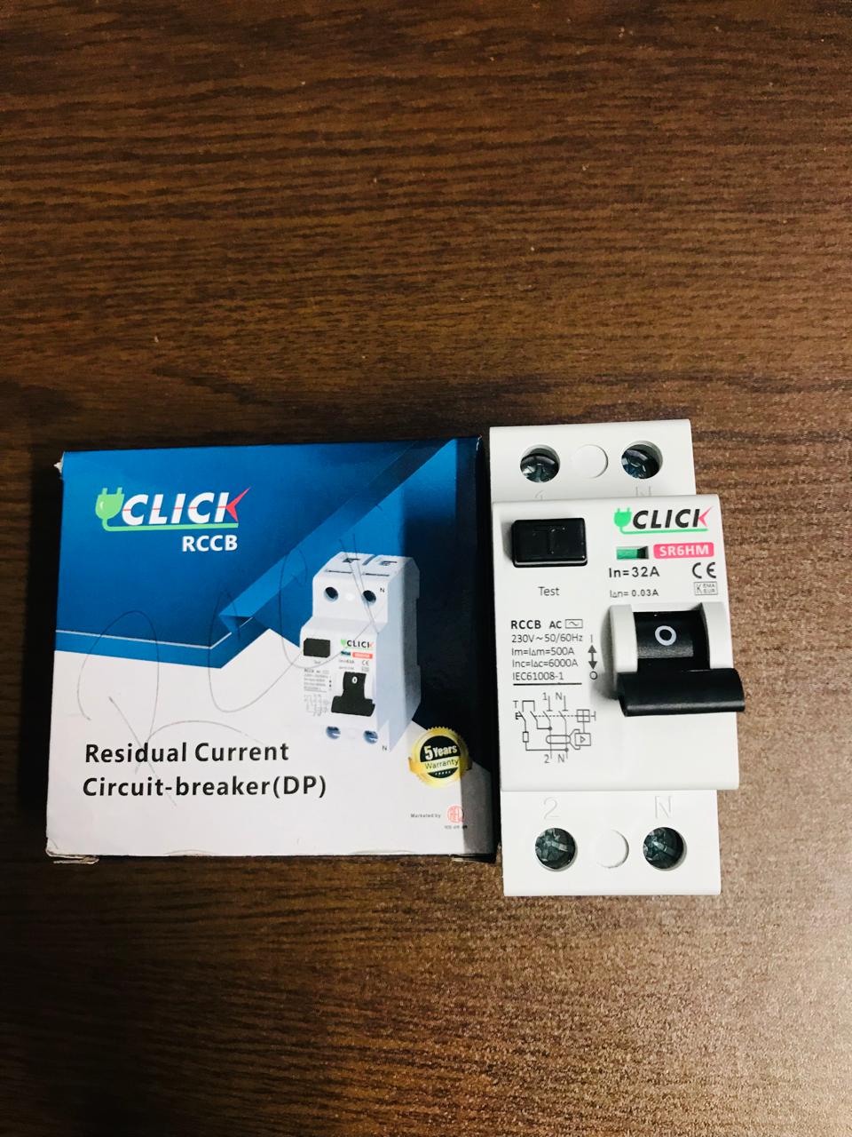 Click RCCB circuit breaker 16A,32A,63A. 