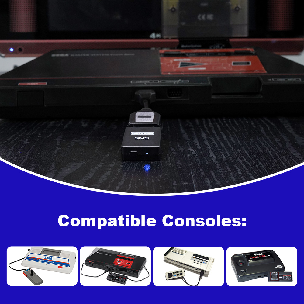 BitFunx BlueRetro SMS Wireless Adapter For SEGA Master System Converter Joystick Gamepad Adapter For Xbox Series X|S/PS4/PS3. 