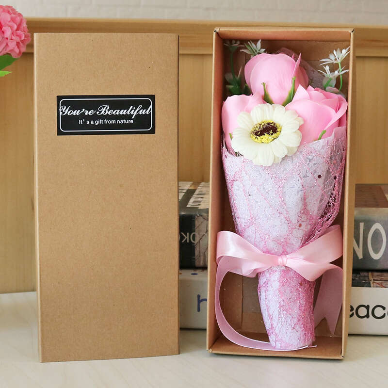 Rose soap box small gift event practical carnation simulation flower bouquet. 