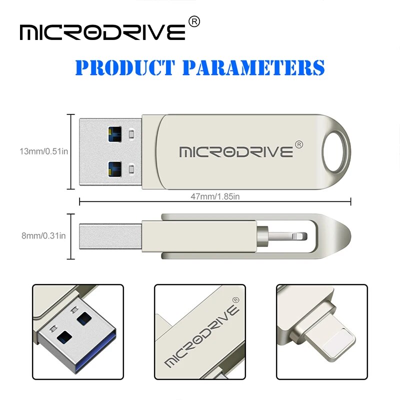 USB Flash Drive 128GB Pen Drive for iPhone X/XR/XS/ 8/7/6/iPad 64GB 32GB 256GB OTG Pendrive USB 3.0 Memory Stick for ios. 