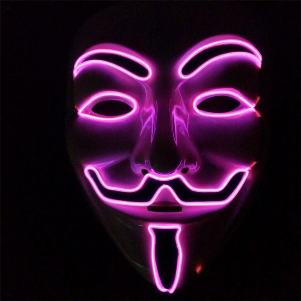 Good day Halloween Mask Weird Guy Fawkes Mask V For Vendetta Mask Anonymous Guy LED Light Up Hacker Mask Movie Cosplay Party Costume Prop. 