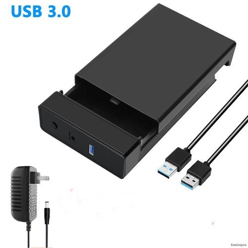 3.5 inch HDD External Case USB 3.0 to SATA External 3.5 Hard Drive Enclosure Disk for 3.5 SATA HDD External Storage Box with Aluminum Case (USB3.0-Black). 