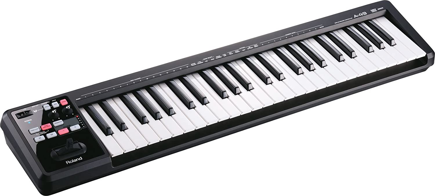 Roland A-49 Lightweight 49-Key MIDI Keyboard Controller. 