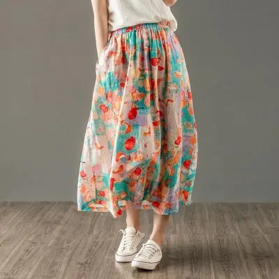 Linen skirt clearance korean