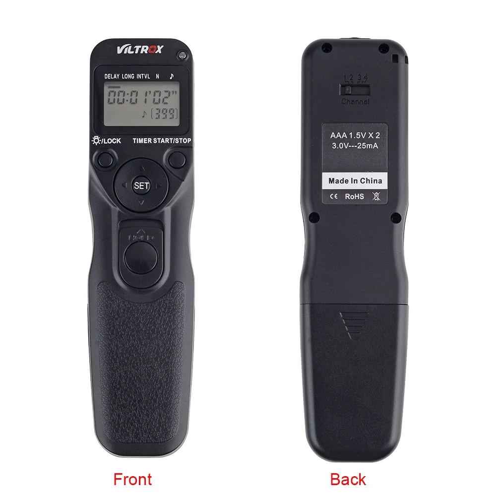 VILTROX Time Lapse Intervalometer Timer Remote Control Shutter with N3 Cable for Nikon D90 D600 D3100 D3200 D5000 D5100 D7000. 