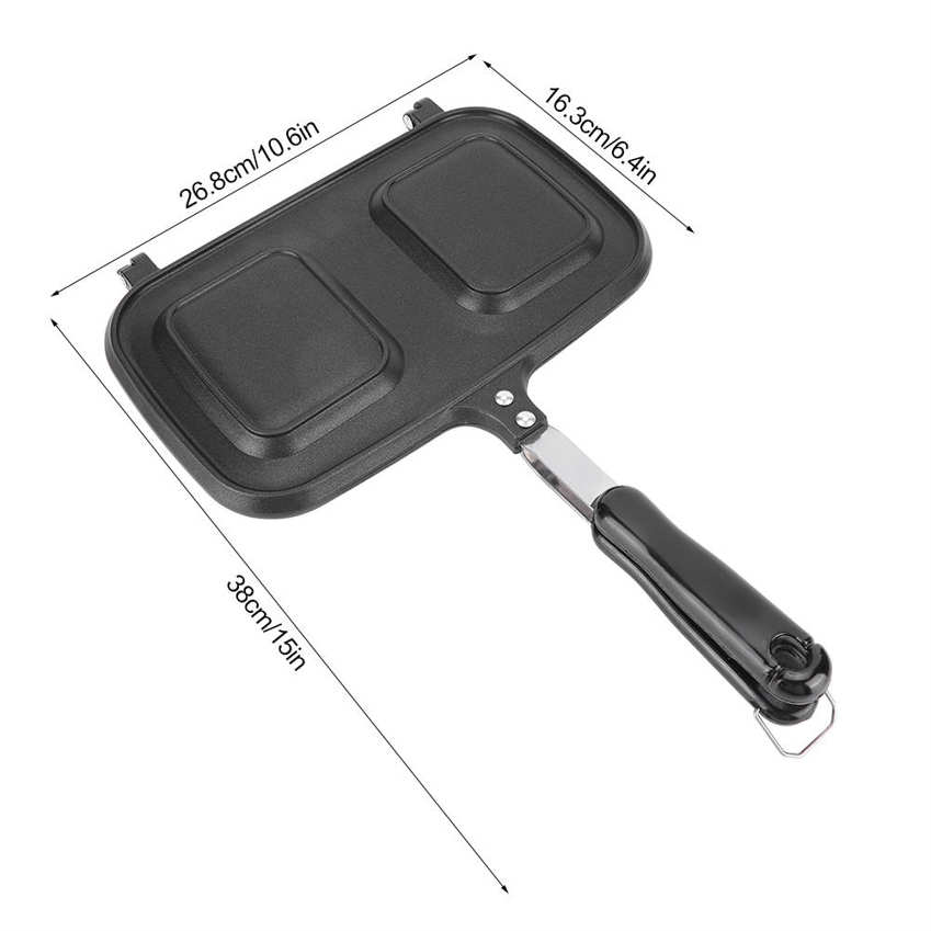 Double Sided Non-Stick Twin Skillet Griddle Frying Magic Pan Cast Cooking Utensi. 